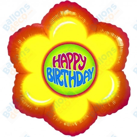 Ballon Happy Birthday Fleur Hippie