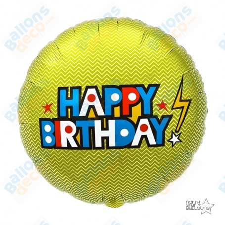 Ballon Happy Birthday Vert