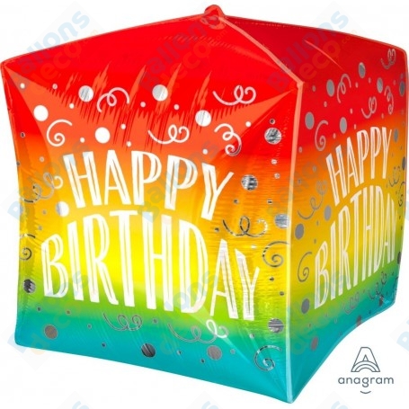 Ballon Happy Birthday Cubez