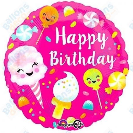 Ballon Sucreries Happy Birthday