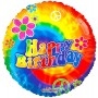 Ballon Peace And Love Fleurs Happy Birthday