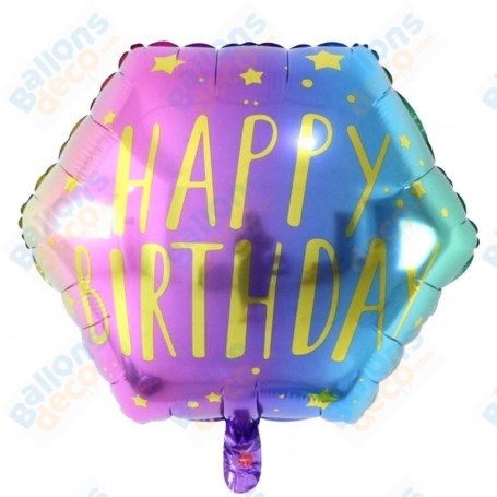 Ballon Happy Birthday Script Or Etoiles