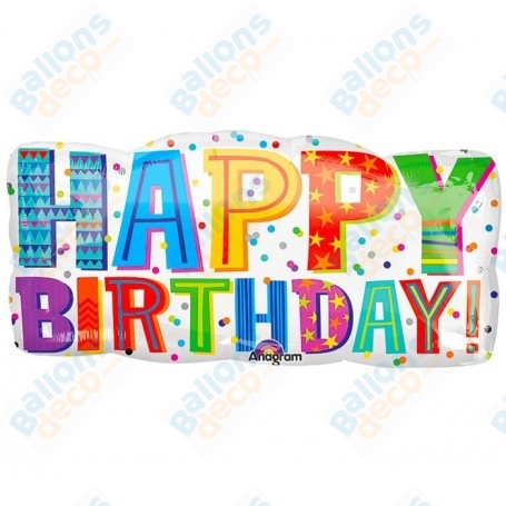 Ballon Happy Birthday Plaque Géante