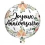 Ballon Joyeux Anniversaire Fleurs