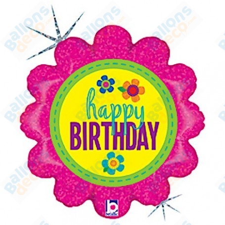 Ballon Fleur Happy Birthday Rose