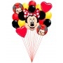 Ballons Minnie Noeud Rouge en Grappe Disney Anagram, Décorations ballons pour anniversaire.