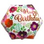 Ballon Happy Birthday Fleurs Pop