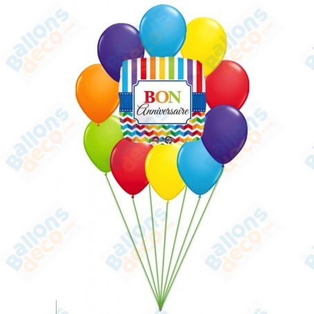 Ballons Joyeux Anniversaire en Grappe