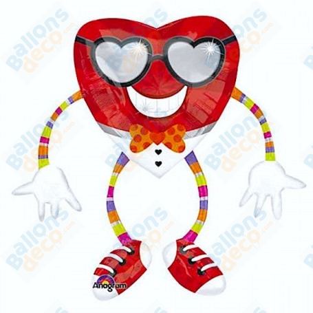 Ballon Coeur Marcheur Lunette
