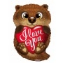 Ballon Loutre I love You Coeur Saint Valentin