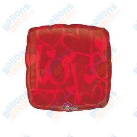 Ballon Carré Love Rouge