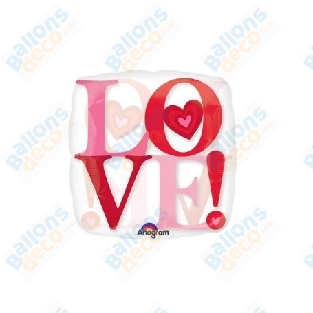 Ballon Carré Transparent LOVE