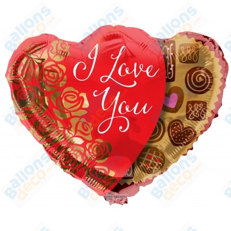 Ballon Boite de Chocolats I Love You