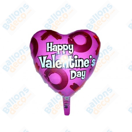 Ballon Coeur Rose Happy Valentine's Day