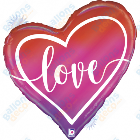 Ballon Big Love Holographique Graphique