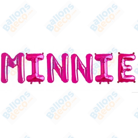 Ballons Minnie Lettres Rose Disney