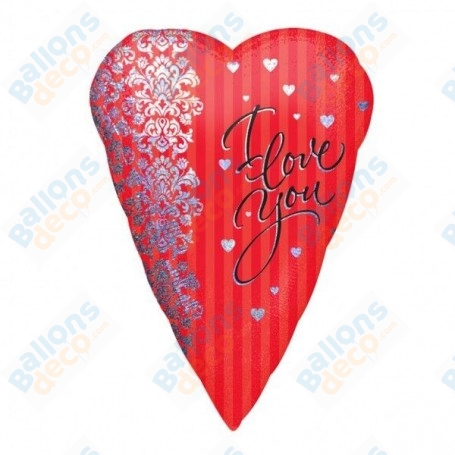 Ballon Coeur I Love You Holographique