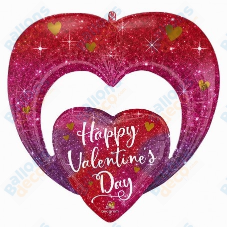 Ballon Happy Valentine's Day Multi Coeurs Univers