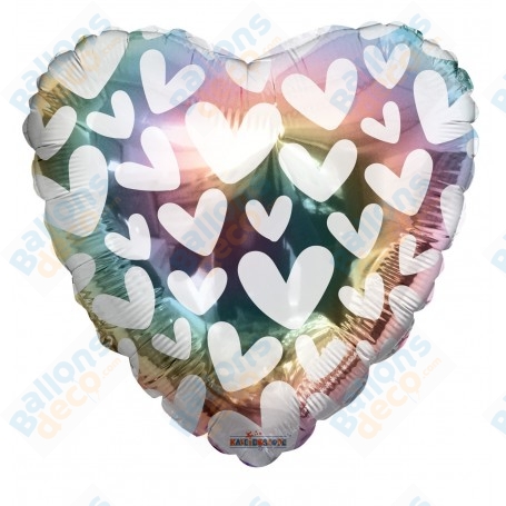 Ballon Coeurs Arc-en-ciel Pastel