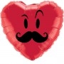 Ballon Coeur rouge Emoji Moustache