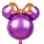 Ballon Minnie Violette avec Noeud Rose Gold