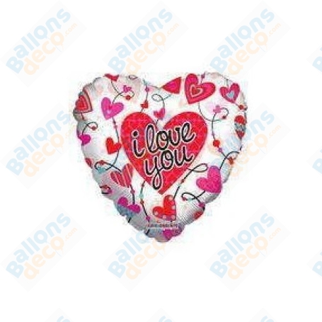 Ballon Coeur I Love You Transparent Coeurs