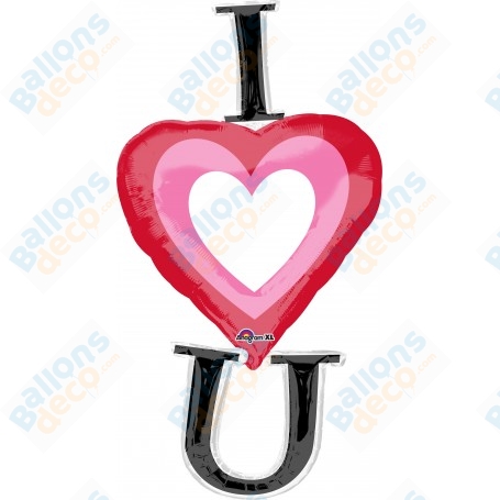 Ballon Coeur I Love You 3 Niveaux