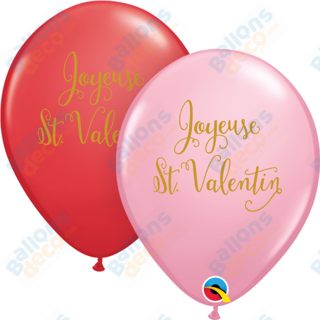 Ballons Joyeuses St Valentin Roses et Rouges X10