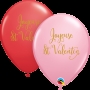 Ballons Joyeuses St Valentin Roses et Rouges X10