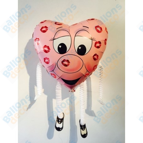 Ballon Marcheur Coeur Kiss