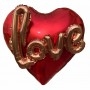 Ballon Coeur Rouge avec Love 3D Rose Gold