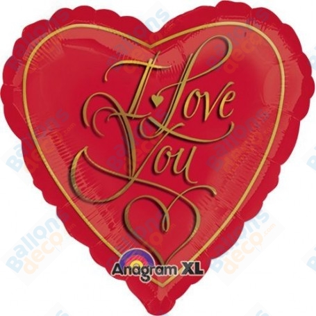 Ballon I Love You Jumbo Rouge Et Or