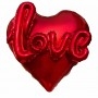 Ballon Coeur Rouge avec Love 3D Rouge