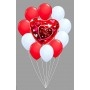 Ballons Je t'aime Coeur En Grappe