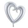 Ballons Coeurs de Couleurs Ouverts Arabesques Argent