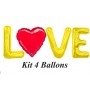 Ballons LOVE Lettres Or