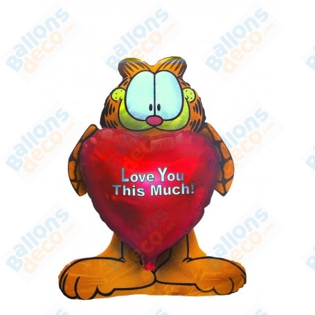Ballon Garfield Avec Coeur Love You