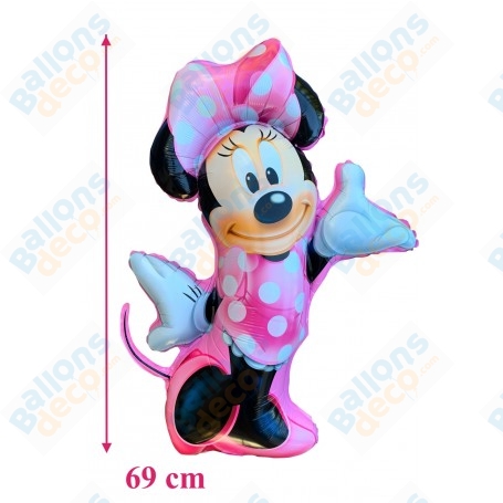 Ballon Minnie Robe Rose Gonflage Air, Décorations ballons pour anniversaire Disney.