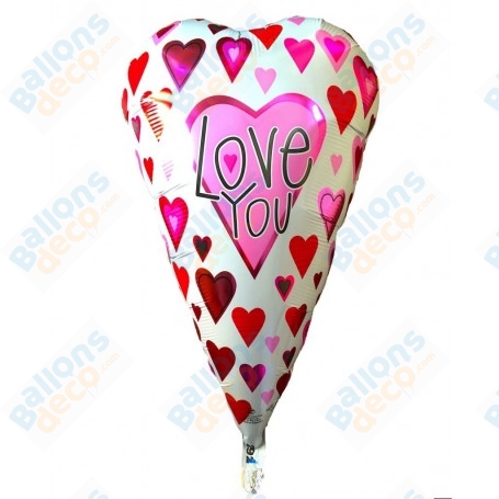 Ballon Coeur Blanc I Love You