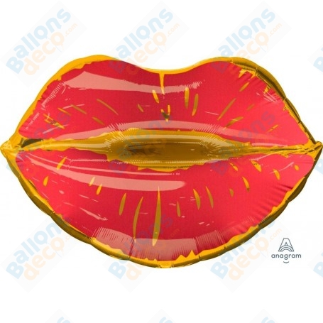 Ballon Bouche Rouge Et Or