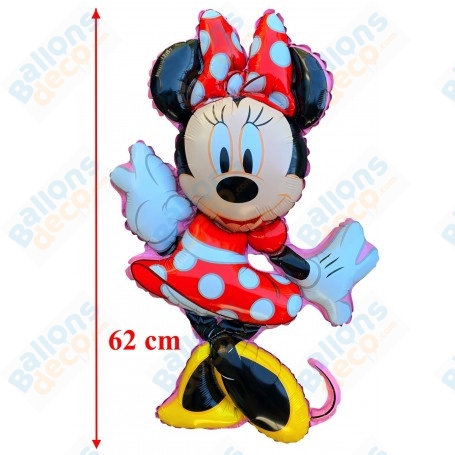 Ballon Minnie Robe Rouge rose Gonflage Air, Décorations ballons pour anniversaire Disney.