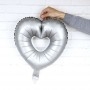 Ballon Coeur Argent Ouvert Satin