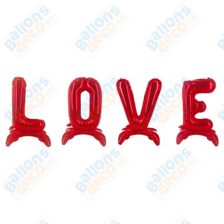 Ballon Love Rouge Lettres Sur Pieds