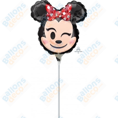 Ballon Minnie Emoji Sur Tige Disney, Décorations ballons pour anniversaire.