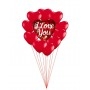 Ballons Coeur I Love You Roses Rouges En Grappe