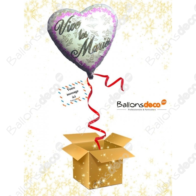 Ballon coeur gonflé à l'helium - surprise