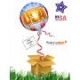 Ballon Cadeau Surprise Drapeau Pays USA Or Gonflé