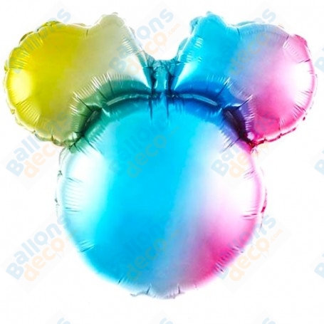 Ballon Minnie avec un effet Arc-En-Ciel Disney, Décorations ballons pour anniversaire.