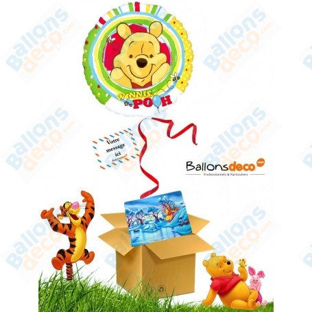 Ballon Cadeau Surprise Gonflé Winnie L'Ourson + Puzzle Winnie Neige