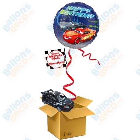 Ballon Cadeau Surprise Gonflé Cars Et Voiture Noire
